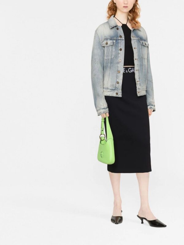 Dolce & Gabbana  logo-waistband midi skirt - Image 2