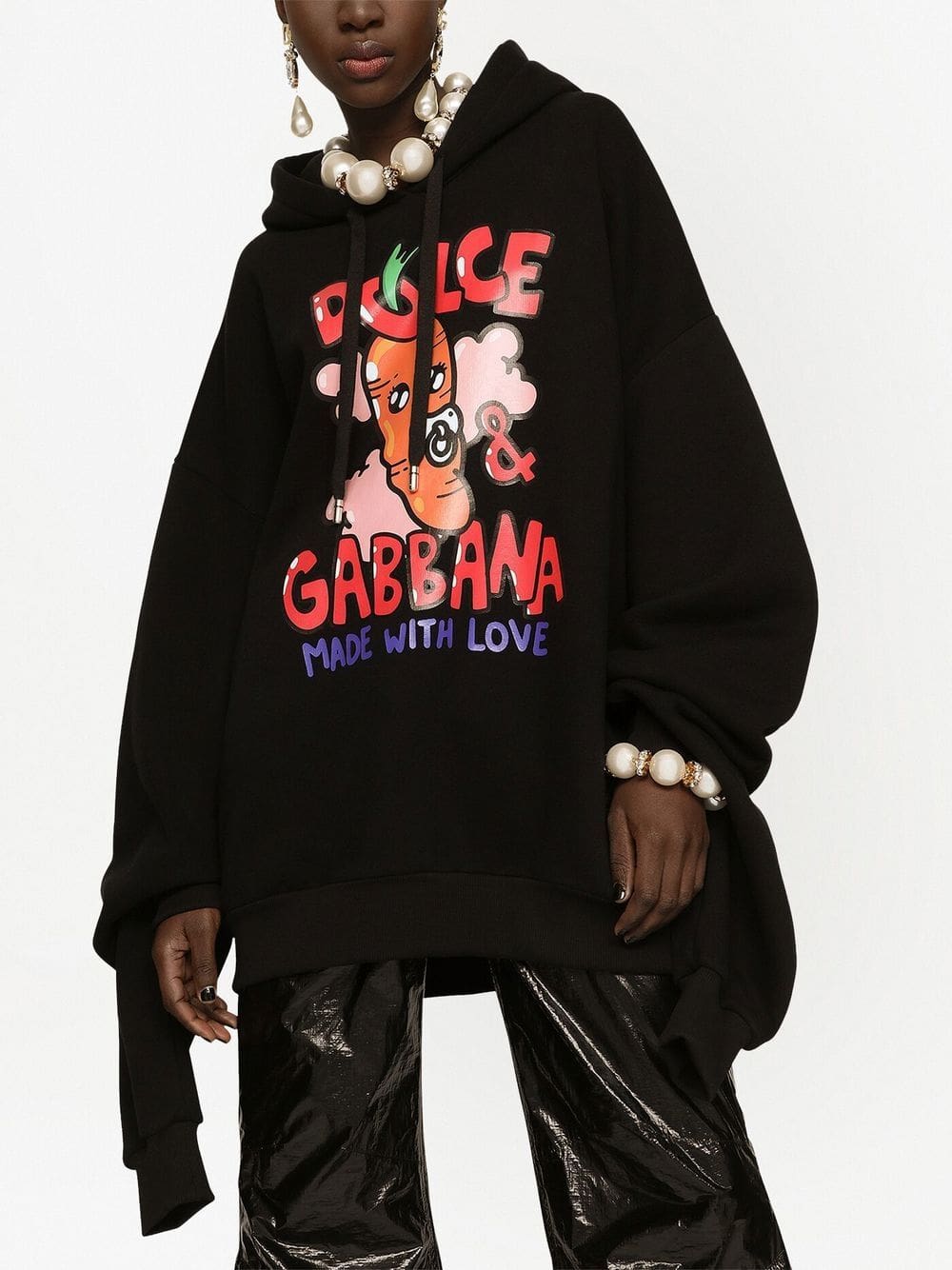 Dolce & Gabbana graphic-print drawstring hoodie - Image 5