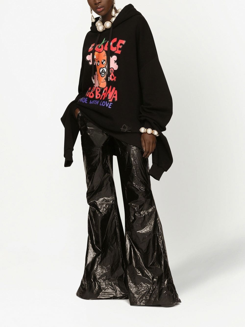 Dolce & Gabbana graphic-print drawstring hoodie - Image 3