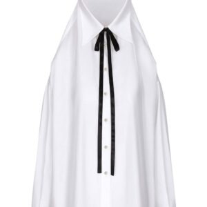 Dolce & Gabbana tie-neck poplin shirt
