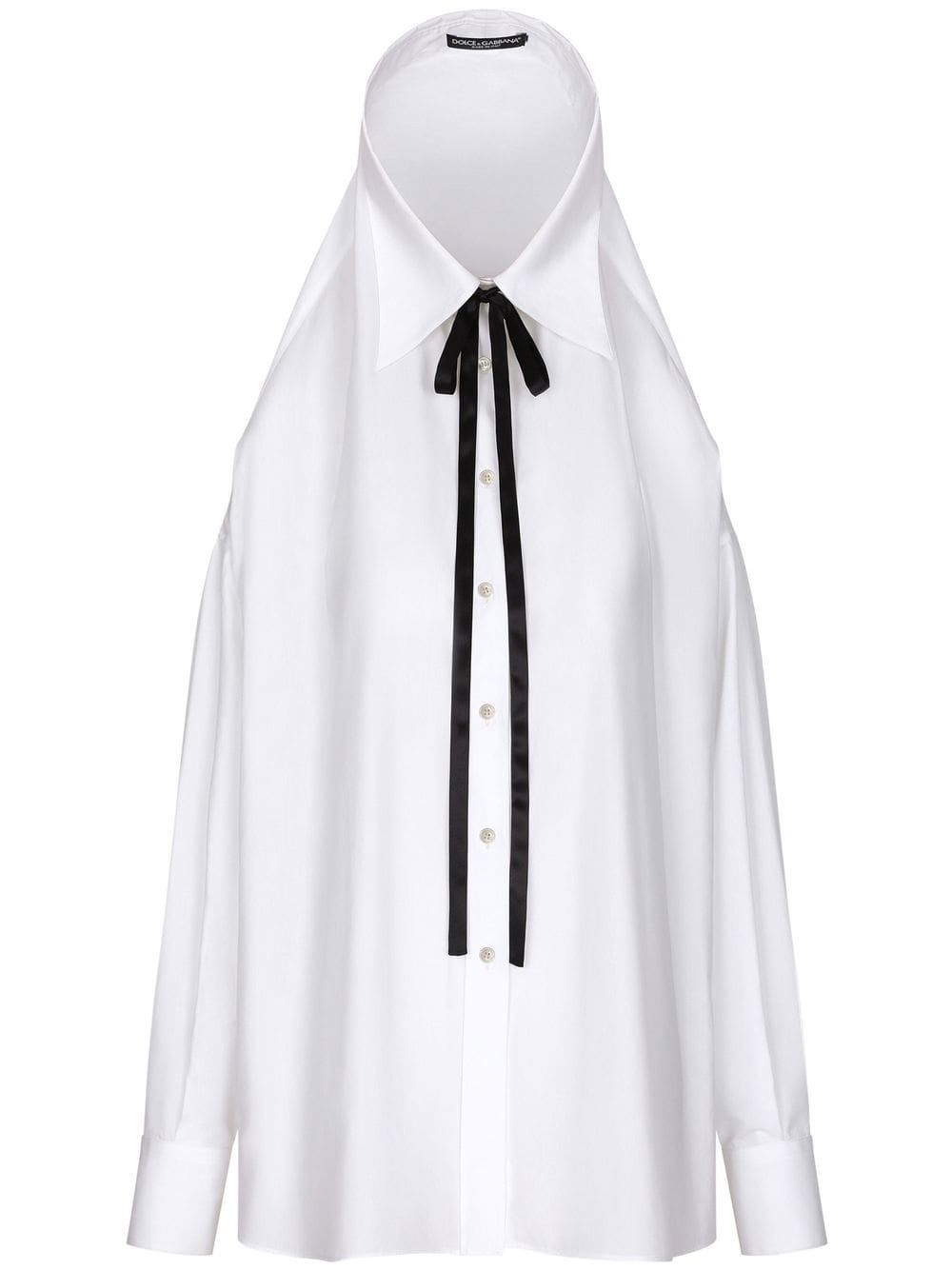 Dolce & Gabbana tie-neck poplin shirt