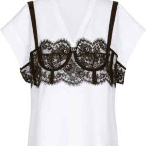 Dolce & Gabbana lace-detail bustier T-shirt
