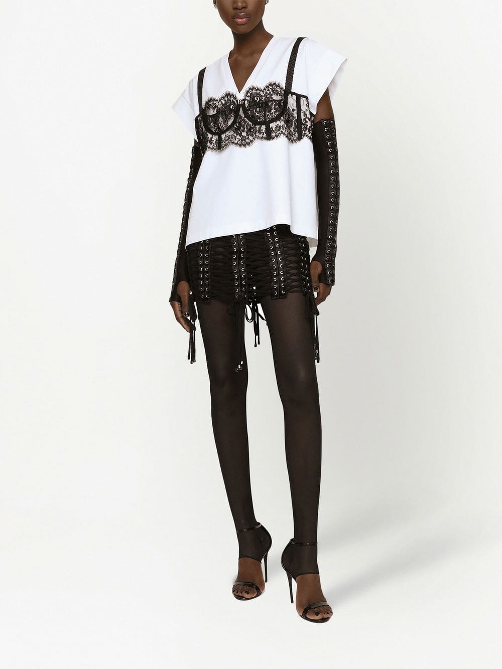 Dolce & Gabbana lace-detail bustier T-shirt - Image 3