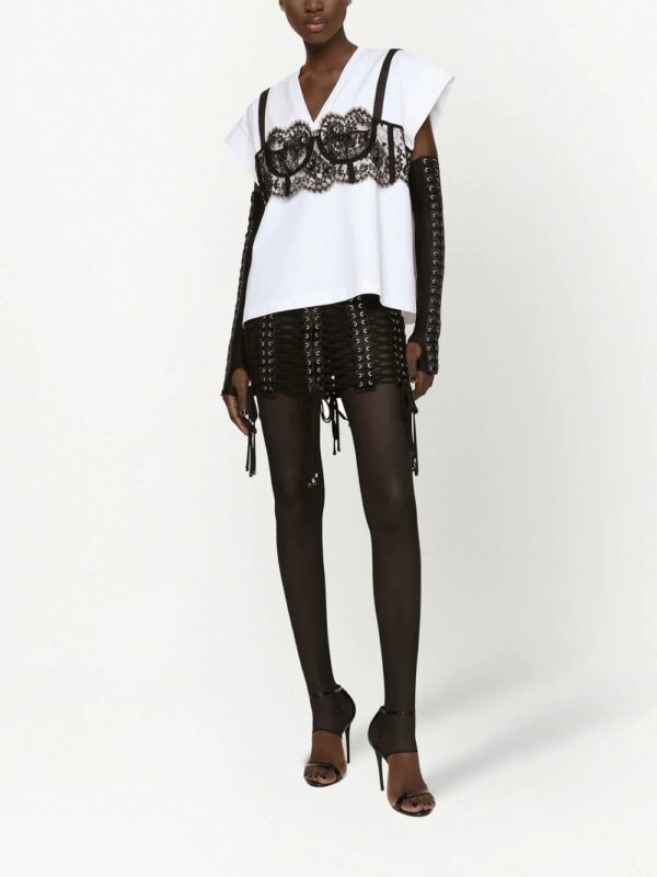 Dolce & Gabbana  jersey lace-layer T-shirt - Image 3
