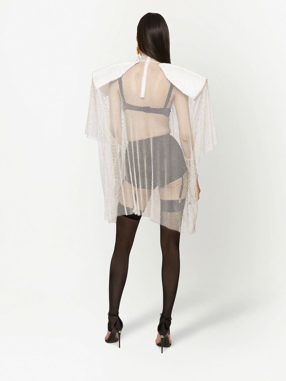 Dolce & Gabbana rhinestone-embellished mesh blouse - Image 4