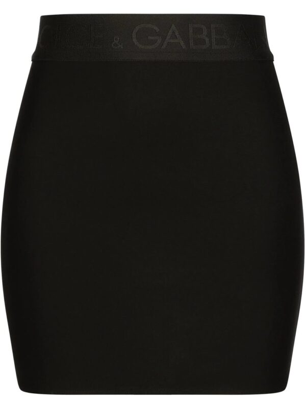 Dolce & Gabbana  logo-waistband fitted skirt
