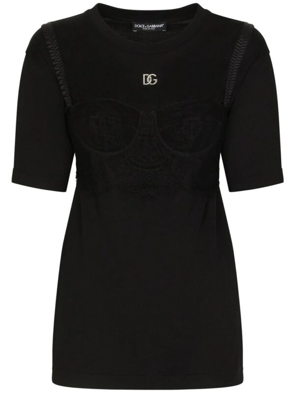 Dolce & Gabbana  bralette-detailed short sleeved T-shirt