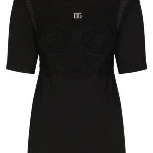 Dolce & Gabbana bralette-detailed short sleeved T-shirt