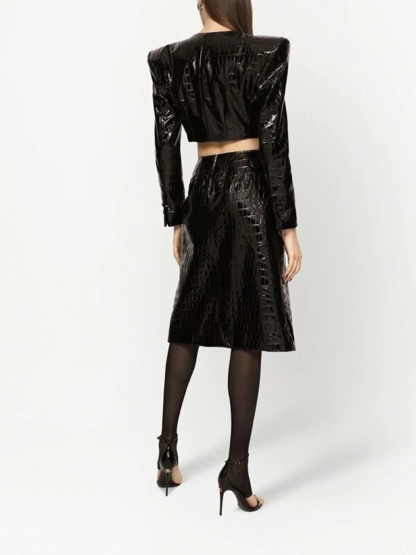 Dolce & Gabbana  alligator-print silk-blend skirt - Image 4