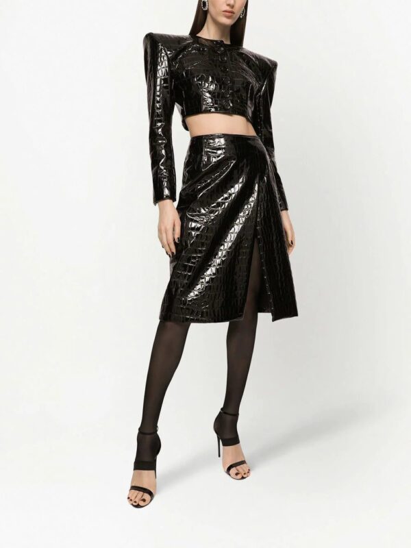 Dolce & Gabbana  alligator-print silk-blend skirt - Image 2