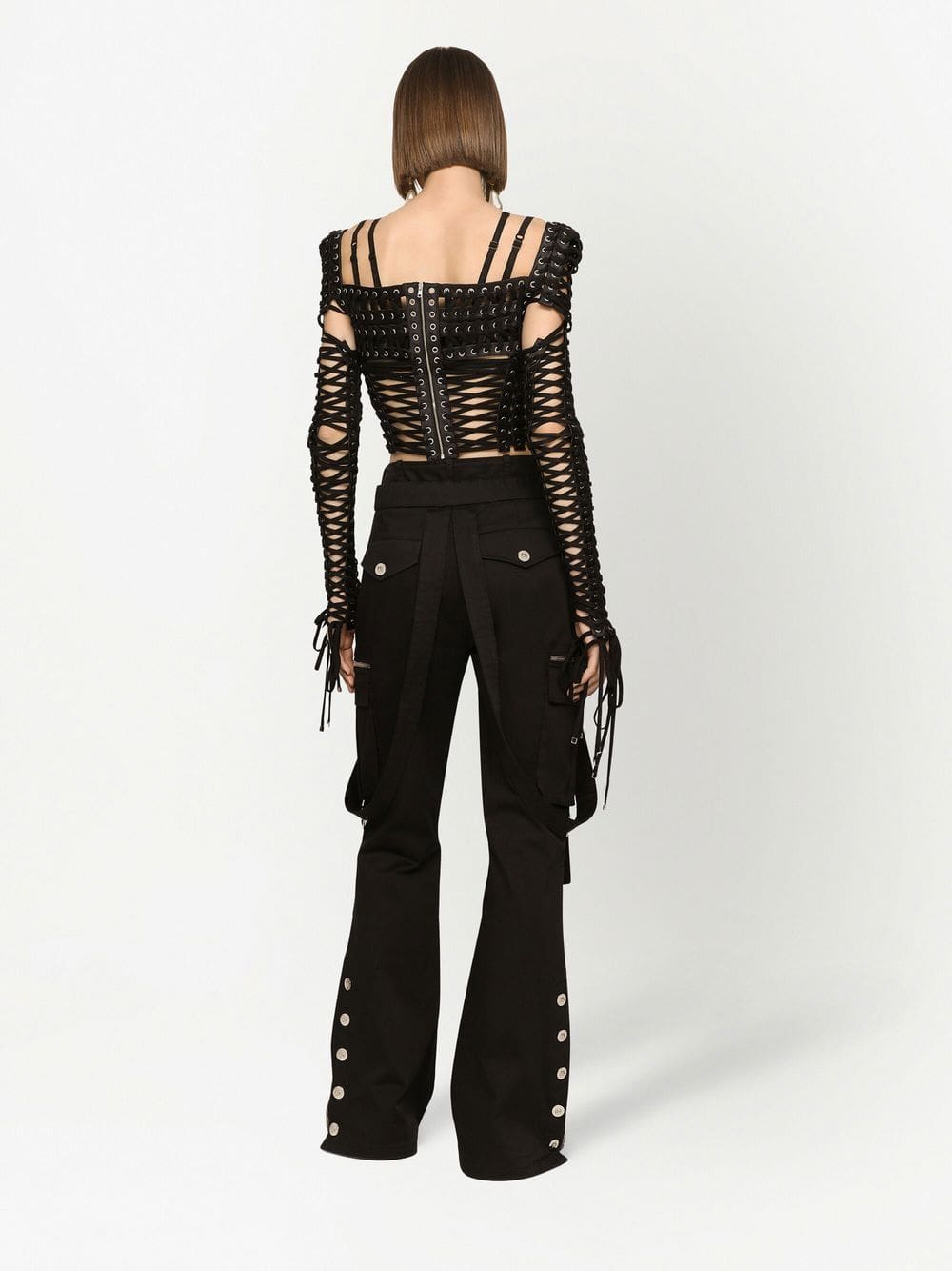 Dolce & Gabbana lace-up detailed bustier blouse - Image 4