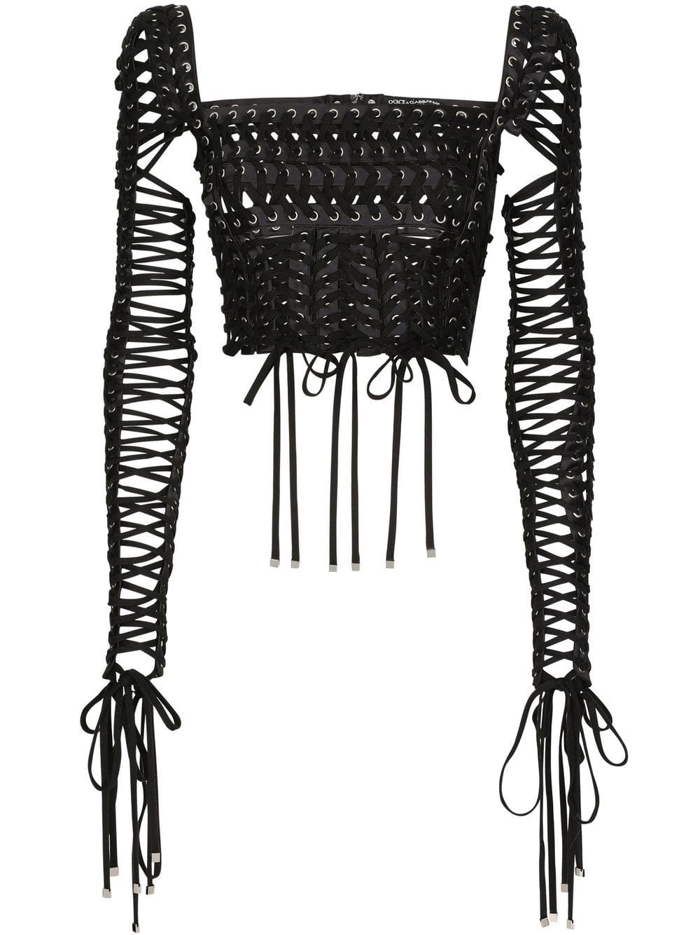 Dolce & Gabbana lace-up detailed bustier blouse