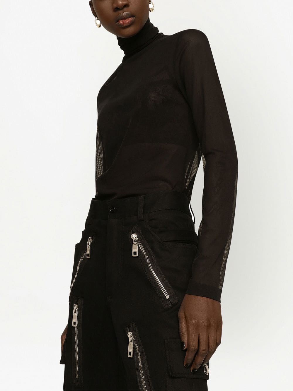 Dolce & Gabbana sheer half-zip mesh top - Image 5
