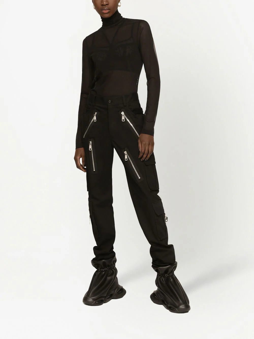 Dolce & Gabbana sheer half-zip mesh top - Image 3