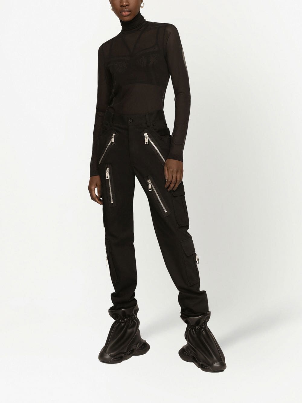 Dolce & Gabbana sheer half-zip mesh top - Image 3