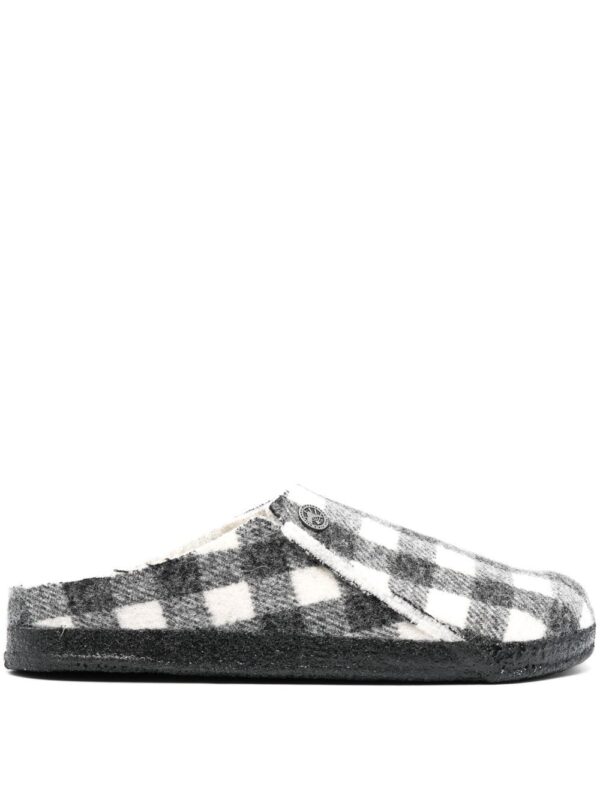 Birkenstock plaid flat sandals