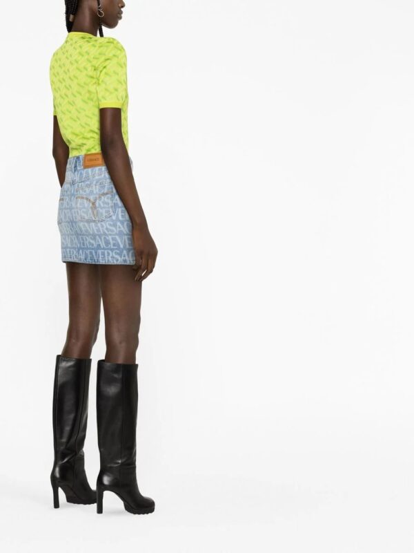 Versace  Versace Allover denim miniskirt - Image 3