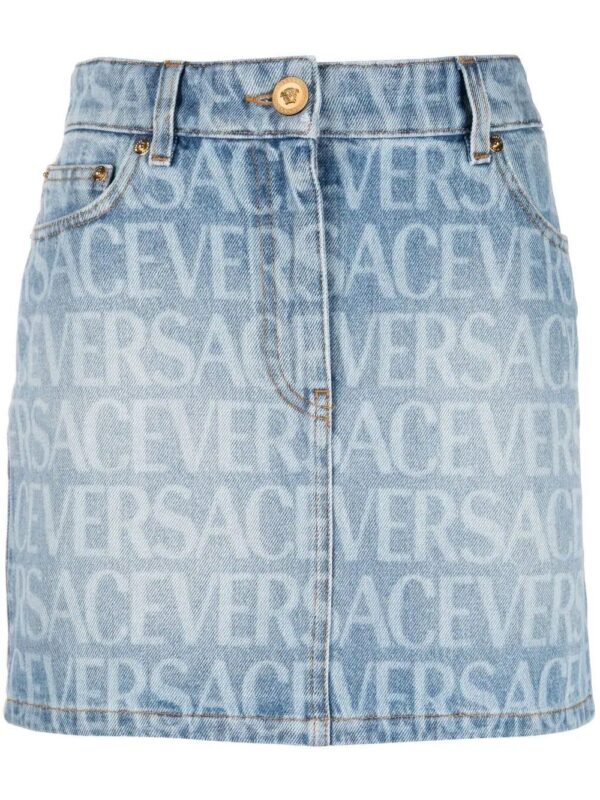 Versace  Versace Allover denim miniskirt