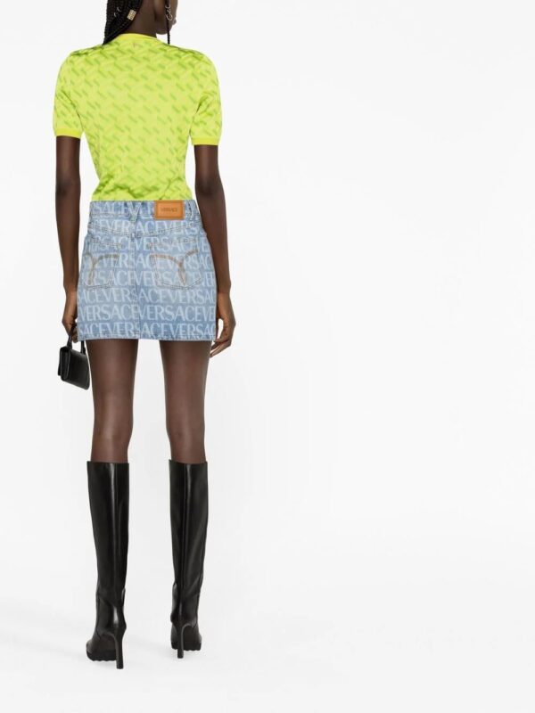 Versace  Versace Allover denim miniskirt - Image 4