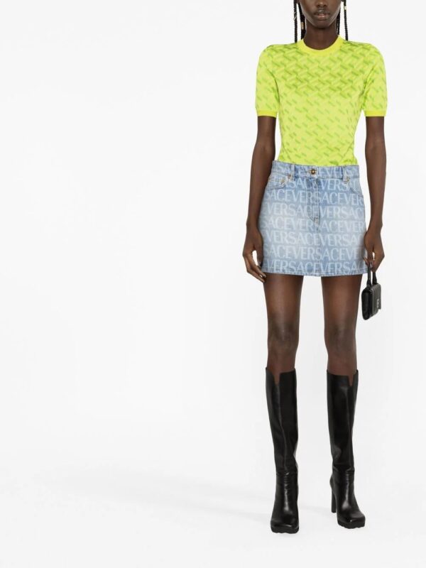 Versace  Versace Allover denim miniskirt - Image 2