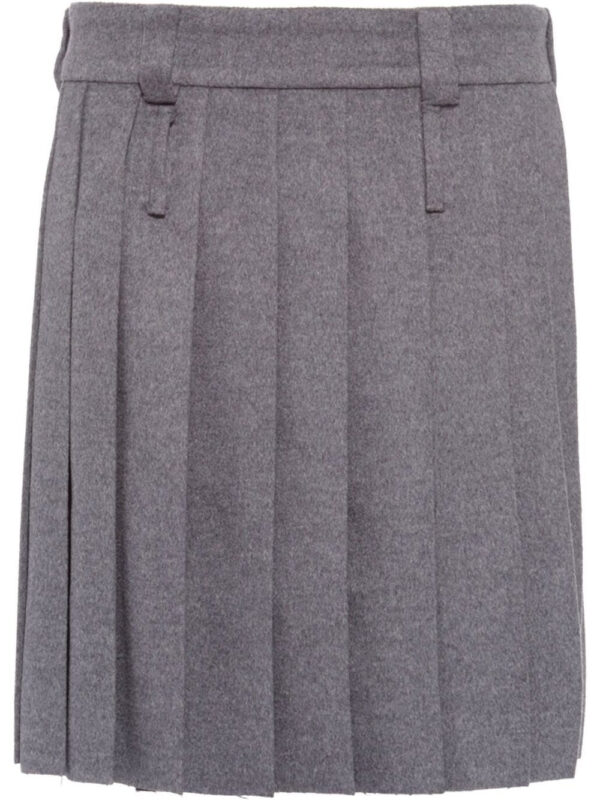Miu Miu  pleated wool-velour skirt