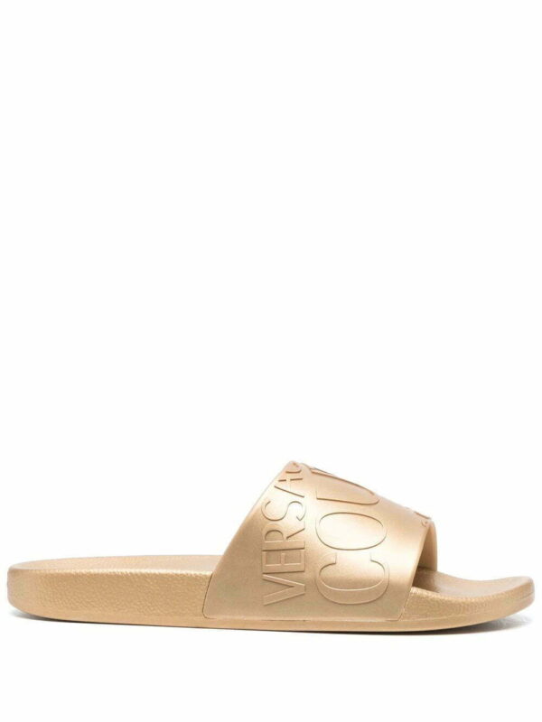 Versace Jeans Couture  logo embossed slides