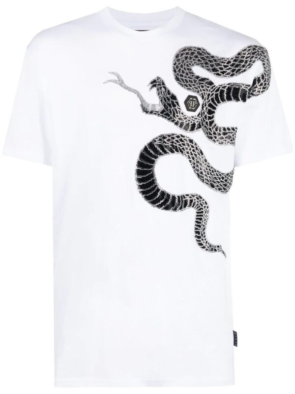 Philipp Plein  embellished snake-print T-shirt