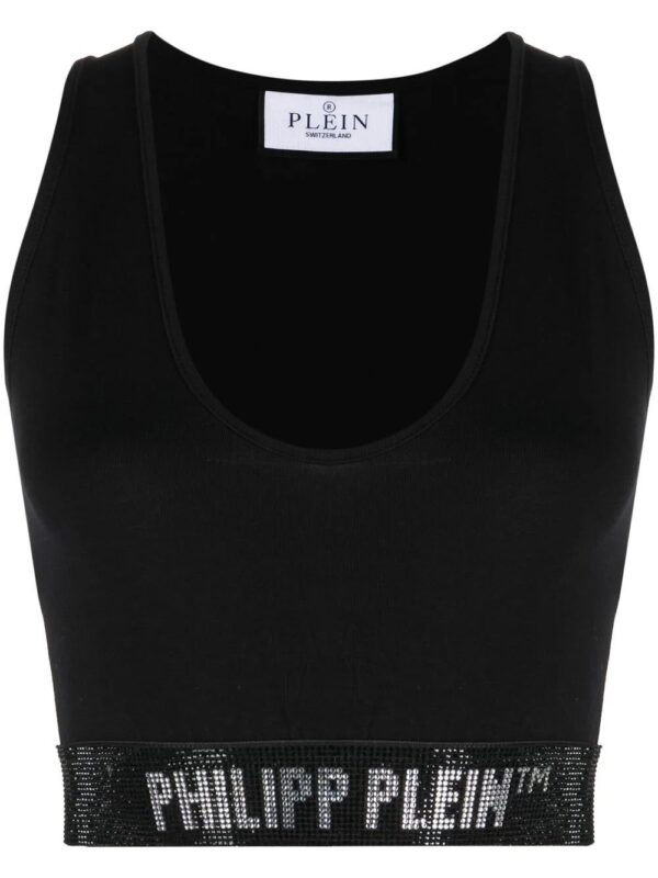 Philipp Plein  crystal-embellished logo-band tank top