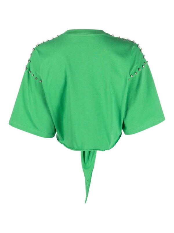 Philipp Plein  diamanté-embellished tie-front T-shirt - Image 2