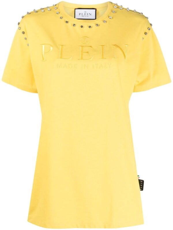 Philipp Plein  crystal-embellished logo-embroidered T-shirt