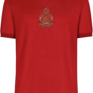 Dolce & Gabbana logo embroidered silk T-shirt