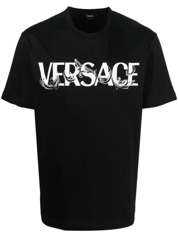 Versace  Barocco Silhouette-print cotton T-shirt