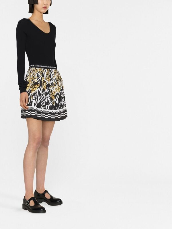 Versace Jeans Couture  Barocco-print pleated skirt - Image 3