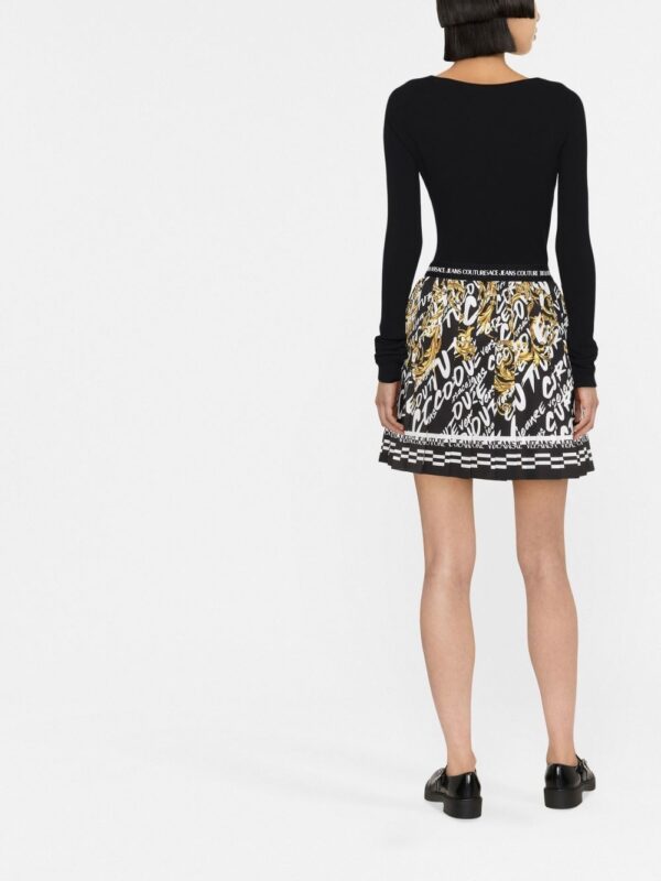 Versace Jeans Couture  Barocco-print pleated skirt - Image 4