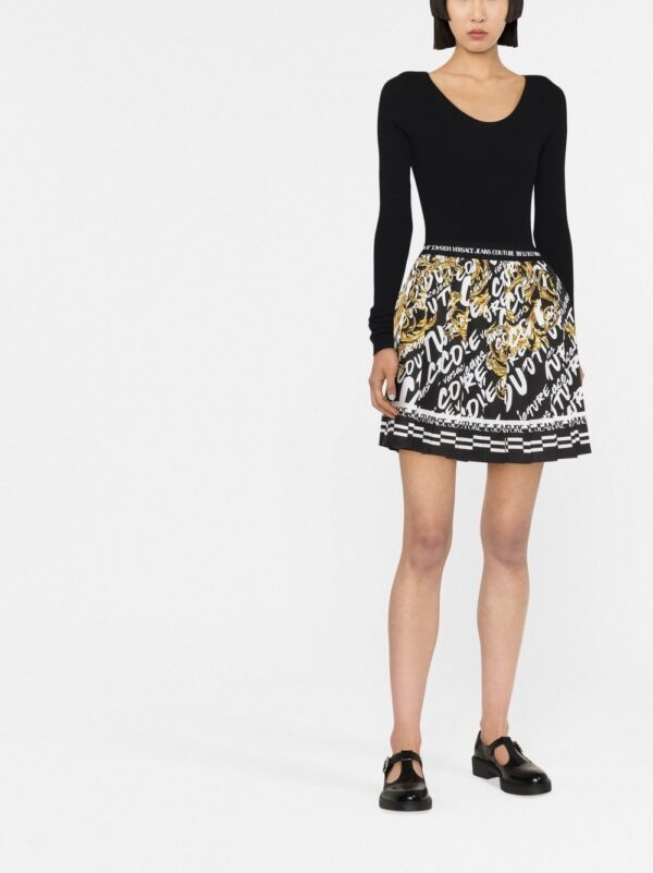Versace Jeans Couture  Barocco-print pleated skirt - Image 2