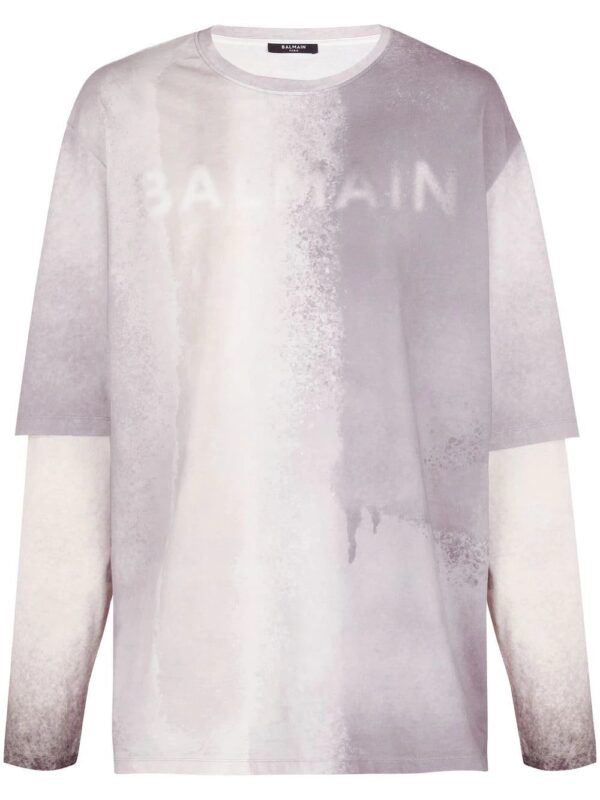 Balmain  logo-print detail T-shirt