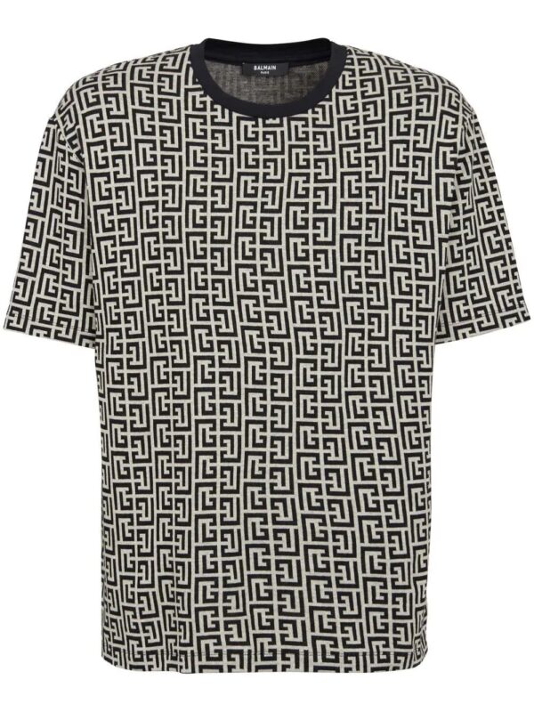 Balmain  monogram-print cotton T-shirt