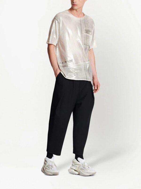 Balmain  metallic-effect pocket T-shirt - Image 2