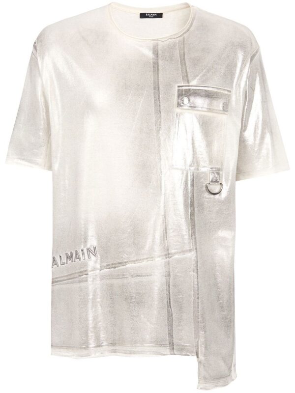 Balmain  metallic-effect pocket T-shirt