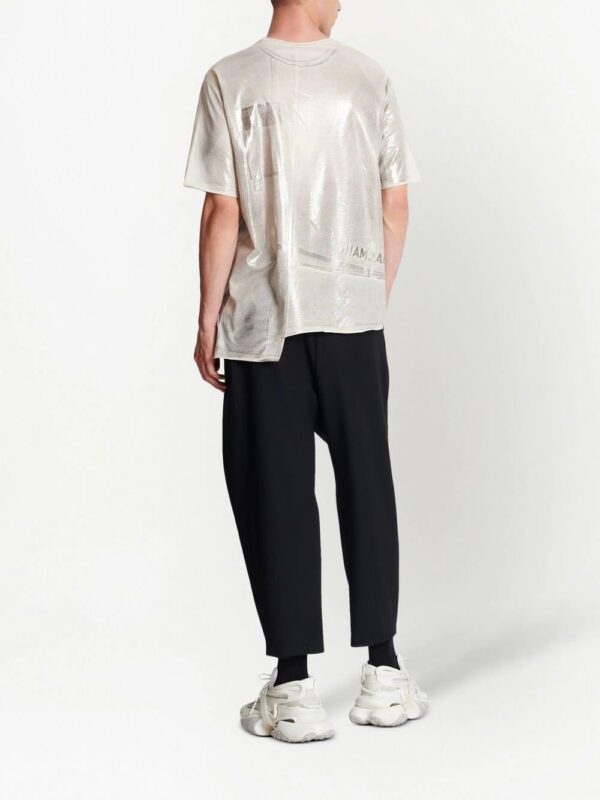 Balmain  metallic-effect pocket T-shirt - Image 3