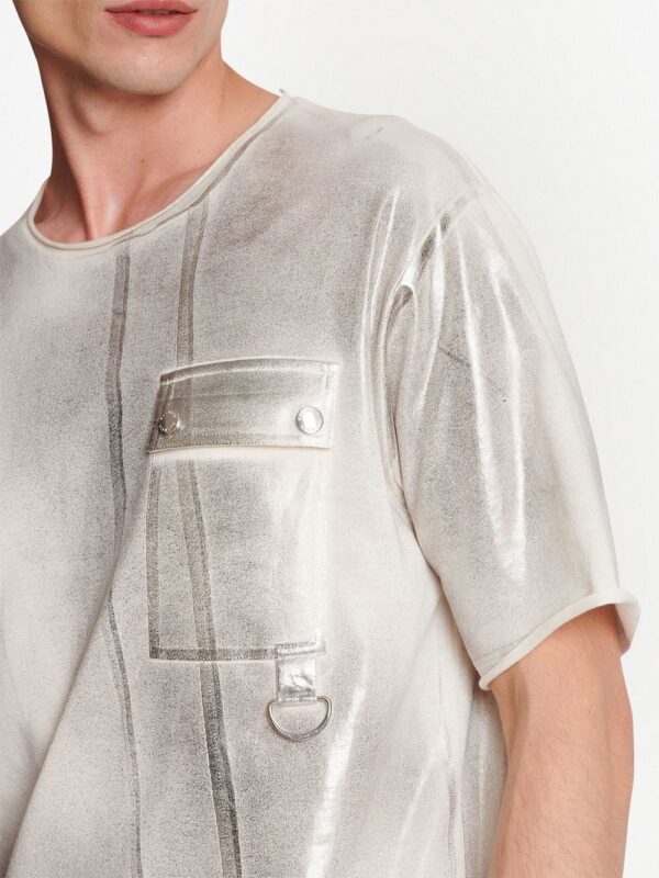 Balmain  metallic-effect pocket T-shirt - Image 4