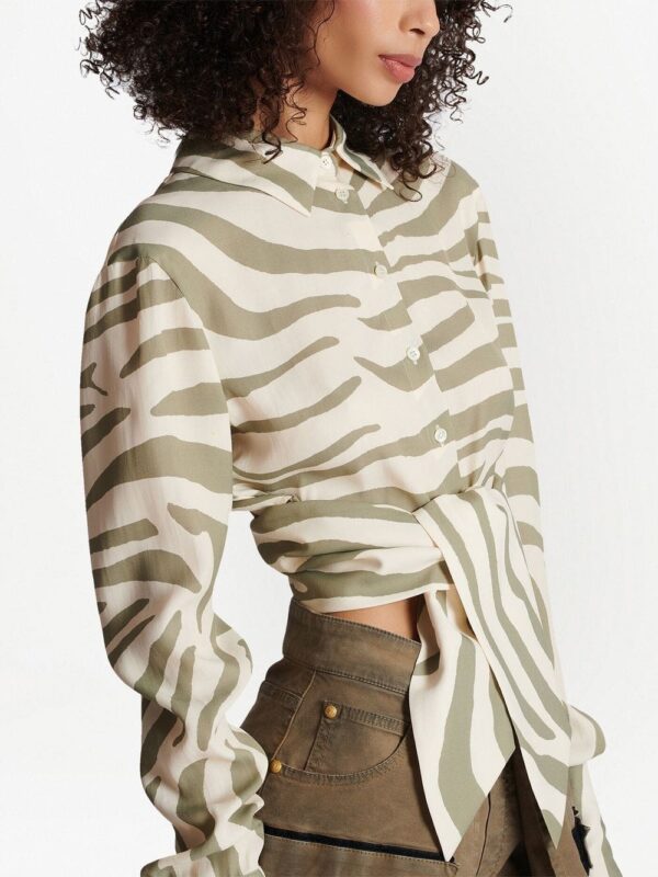 Balmain animal-print tie-waist shirt - Image 5