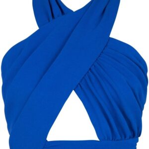 Balmain halterneck crossover-straps top