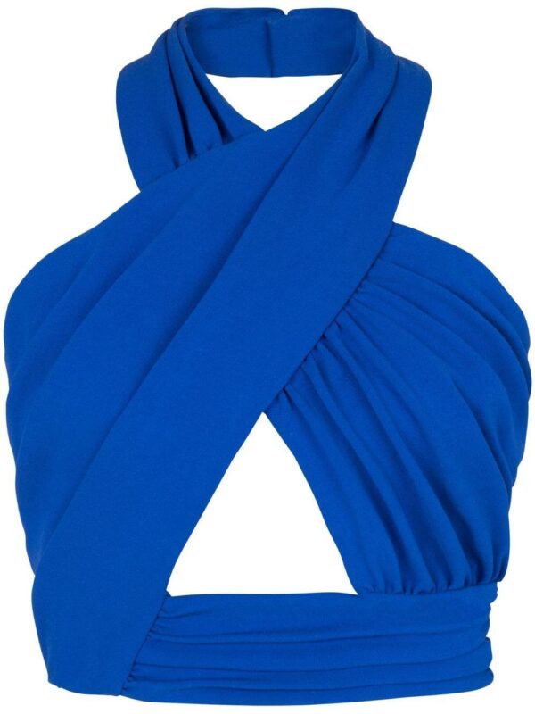 Balmain halterneck crossover-straps top