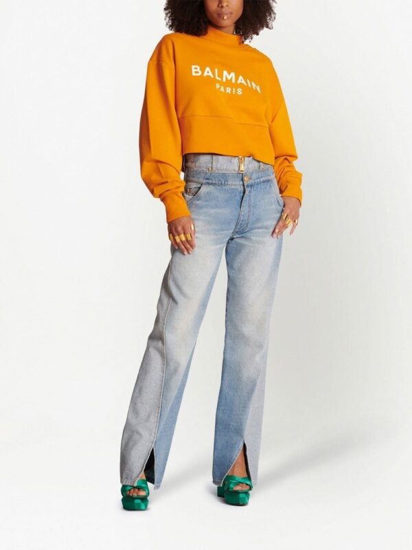 Balmain logo-print organic-cotton sweatshirt - Image 2