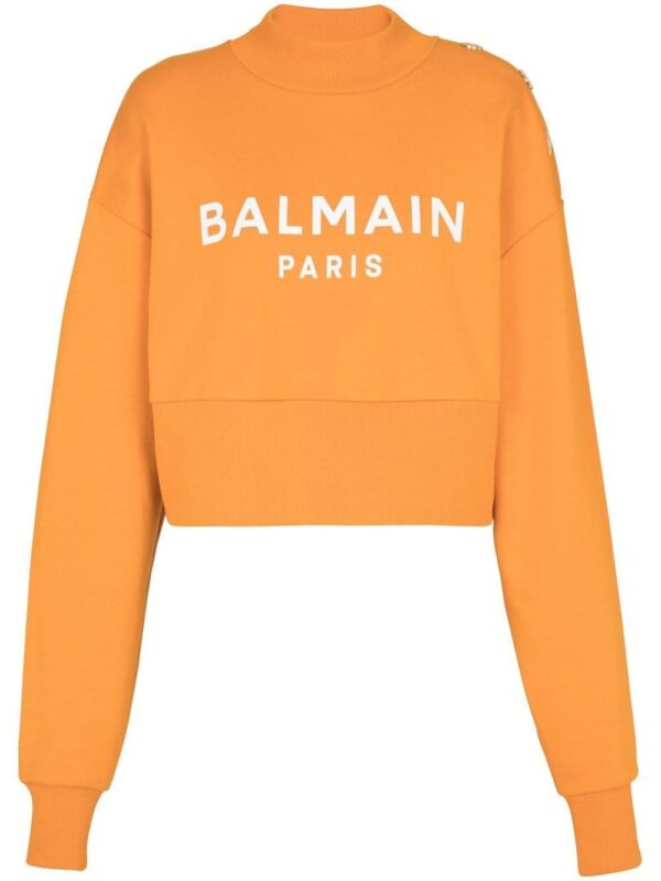 Balmain logo-print organic-cotton sweatshirt