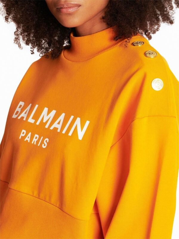 Balmain logo-print organic-cotton sweatshirt - Image 4