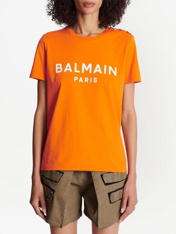 Balmain logo-print organic-cotton T-shirt - Image 3