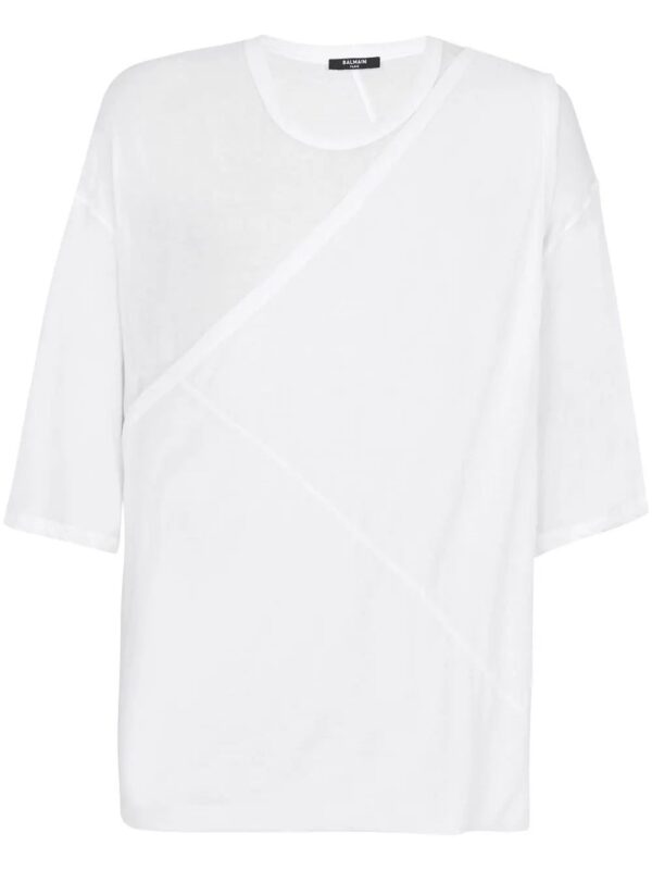 Balmain  gathered-panel detail T-shirt