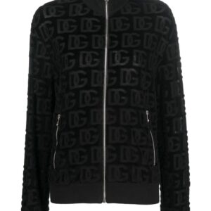 Dolce & Gabbana jacquard-logo zip-up sweatshirt